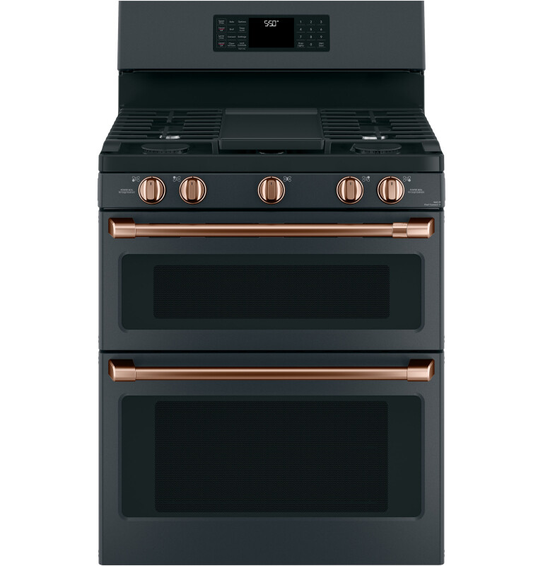 Cafe 30" Smart Free-Standing Gas Double-Oven Range with Convection Matte Black CGB550P3MD1 Picture 1
