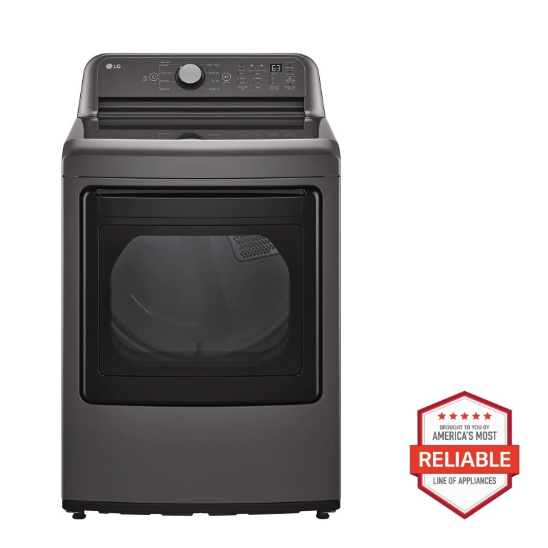 LG 7.3 cu. ft. Top Load Energy Star Gas Dryer with Sensor Dry, FlowSense® & Clean Filter Indicators Middle Black DLG7151M Picture 1
