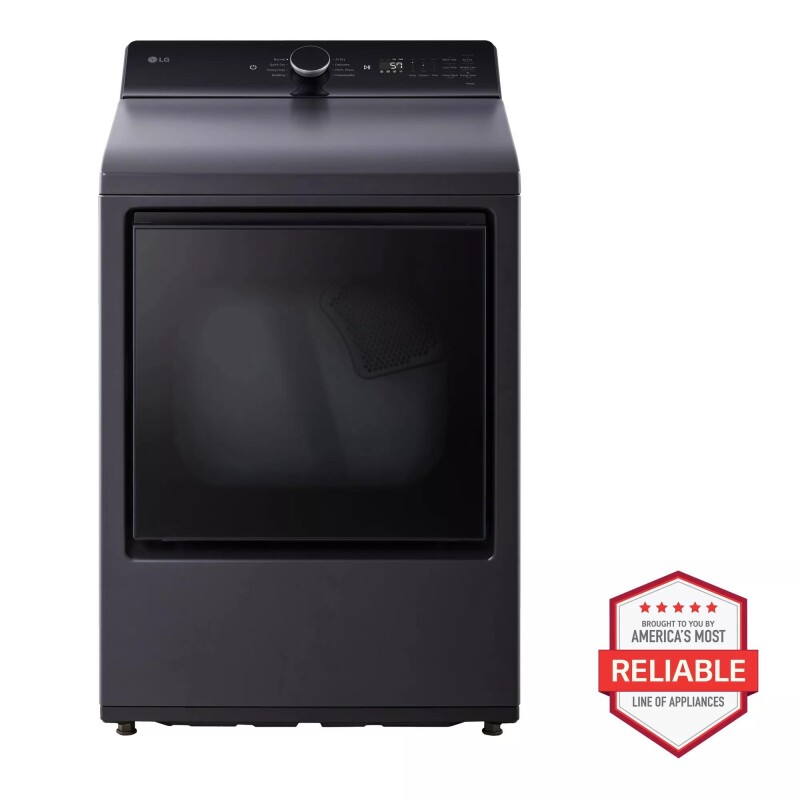 LG 7.3 cu. ft. Ultra Large Capacity Rear Control Gas Dryer with LG EasyLoad™ Door and AI Sensing Matte Black DLG8401BE Picture 1