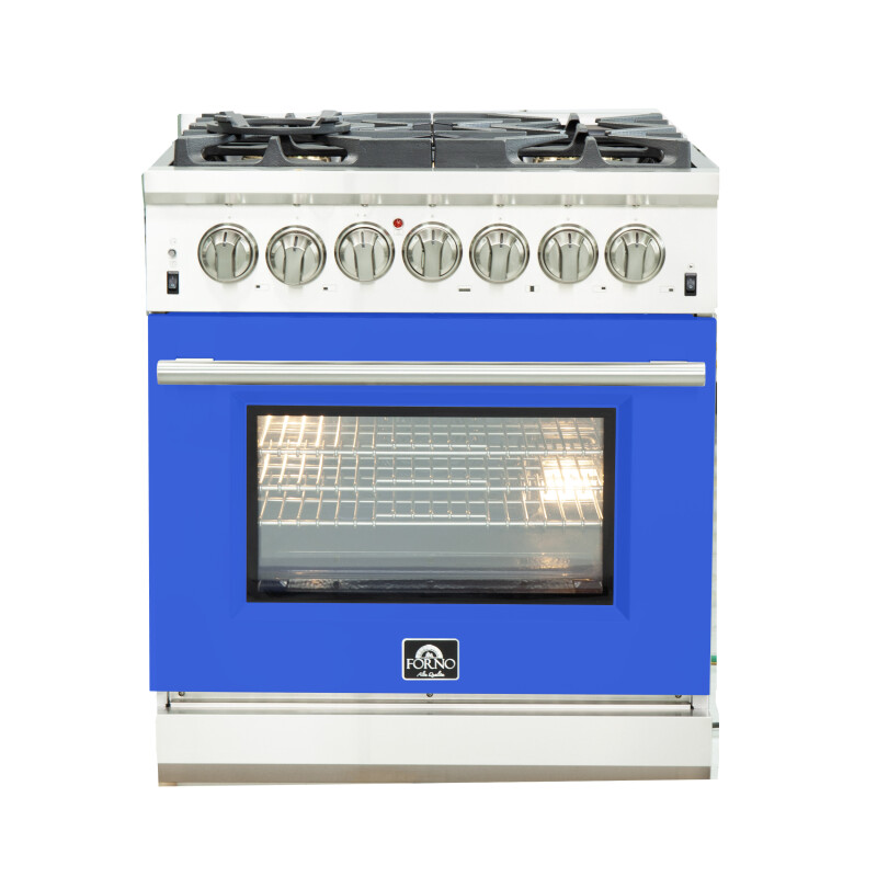 Forno FORNO  Capriasca 30″ Freestanding Dual Fuel Range Blue FFSGS618730BLU Picture 1