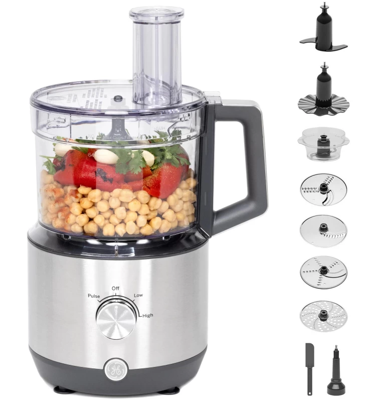 GE 12-Cup Food Processor with Accessories Stainless Steel G8P1AASSPSS Picture 1