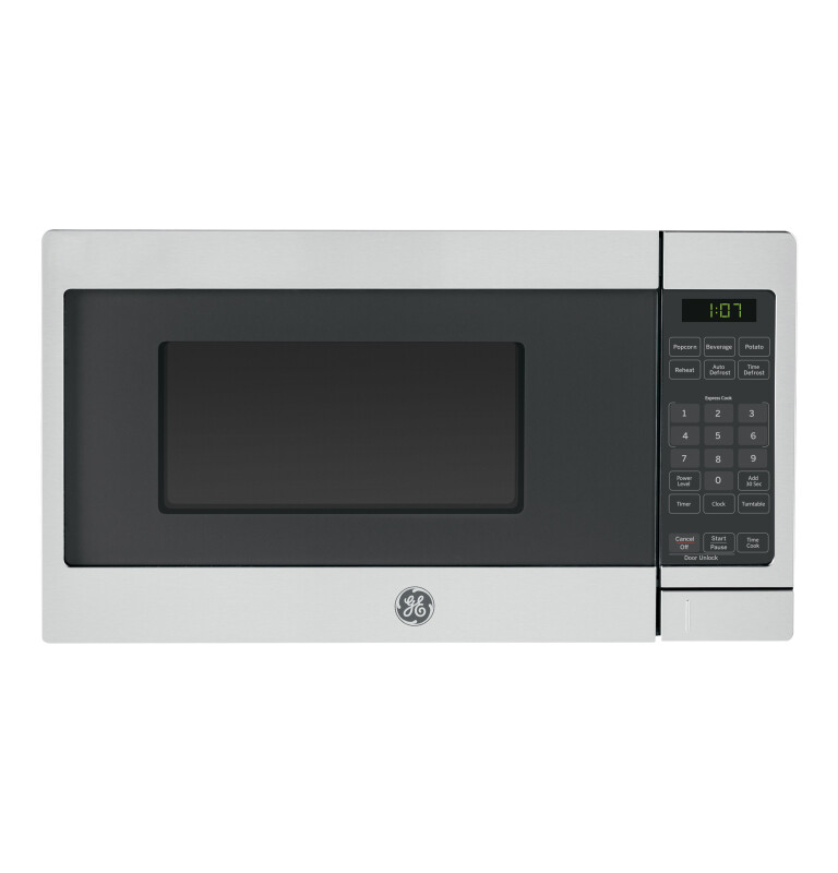 GE 0.7 Cu.Ft. Countertop Microwave Oven, 700W, convenience control, Under-cabinet installation with Hanging Kit White GCHK07N1WSS Picture 1