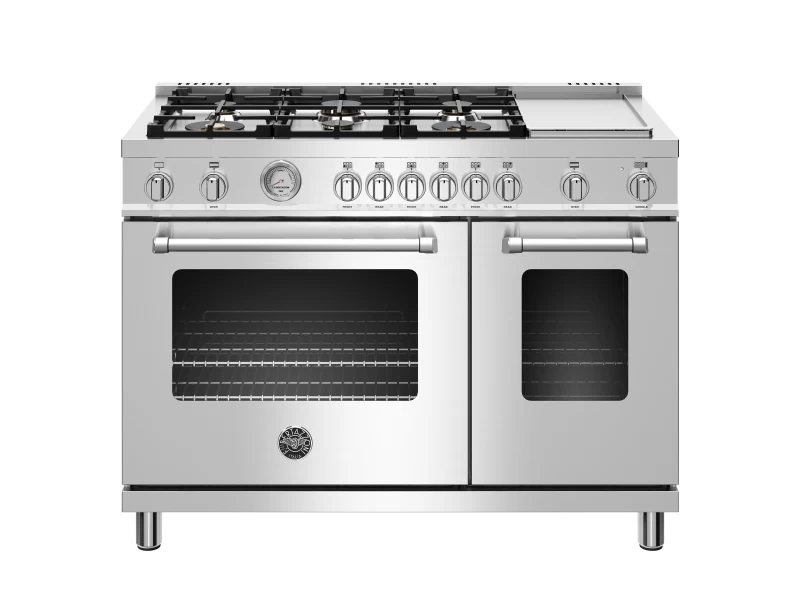 Bertazzoni 48 inch All Gas Range, 6 Brass Burner and Griddle Stainless Steel MAST486GGASXT Picture 1