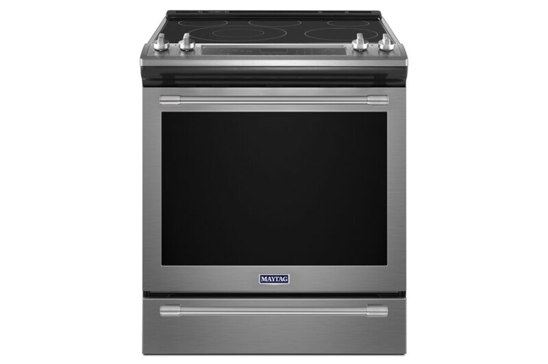 Maytag 30-Inch Wide Slide-In Electric Range With True Convection And Fit System - 6.4 Cu. Ft. Fingerprint Resistant Stainless Steel MES8800FZ Picture 1