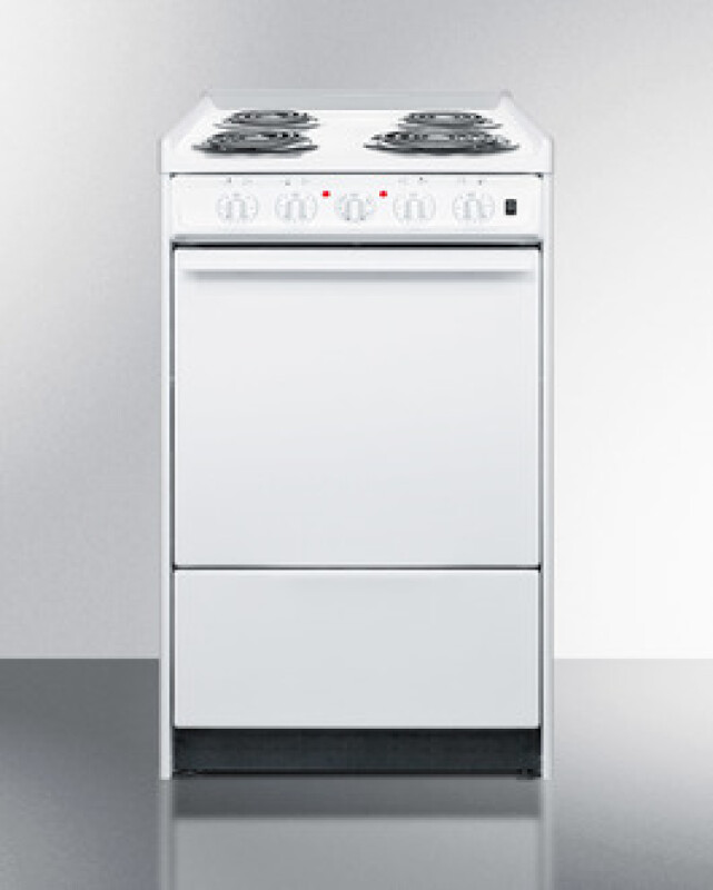 Summit 20" Wide Electric Coil Top Range White WEM110R Picture 1
